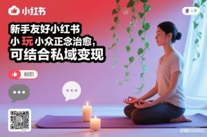 新手友好小红书小众正念治愈，玩法简单，可结合私域变现-沧海聊项目