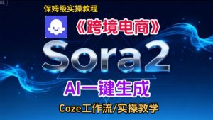 Sora2生成《跨境电商》英文短视频，实操搭建教学课，通俗易懂，包教包会-沧海聊项目