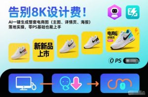 告别8K设计费！AI一键生成整套电商图(主图、详情页、海报)落地实操，零PS基础也能上手-沧海聊项目