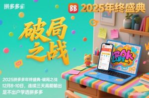 2025拼多多年终盛典-破局之战12月8-10日，连续三天高能输，足不出户学透拼多多-沧海聊项目