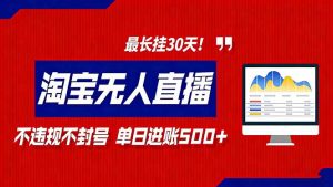 2026淘宝无人直播带货，不违规不封号，每日收益500+，最长挂30 天！-沧海聊项目