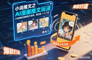 小说推文之AI漫画推文玩法，打造爆款漫画推文视频，稳定日入大几张-沧海聊项目