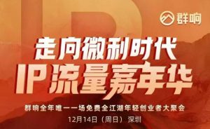 2025ip嘉年华万人12月14深圳线下课，走向微利时代，IP流量嘉年华，实操性极强的商业干货课-沧海聊项目