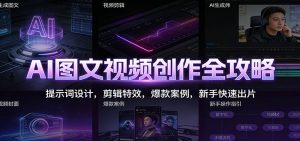 AI图文视频创作全攻略：提示词设计，剪辑特效，爆款案例，新手快速出片-沧海聊项目