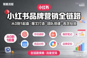 小红书品牌营销全链路，从0到1起盘、爆文打造、团队搭建到高效投放的全链路策略-沧海聊项目