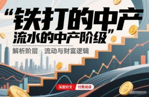 付费文章：铁打的中产，流水的中产阶级-沧海聊项目