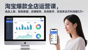 淘宝爆款全店运营课2.0，选品上架、极致数据、店铺矩阵，系统教学，实现单店月利润破5万+-沧海聊项目