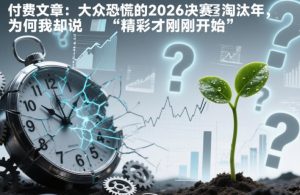 付费文章：大众恐慌的2026决赛淘汰年，为何我却说“精彩才刚刚开始”？-沧海聊项目