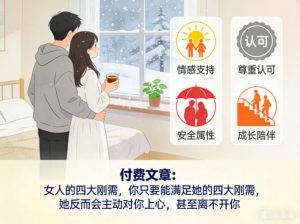 付费文章：女人的四大刚需，你只要能满足她的四大刚需，她反而会主动对你上心，甚至离不开你-沧海聊项目