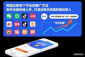 网盘拉新各个平台的推广方法，新手也能快速上手，打造没有天花板的被动收入-沧海聊项目