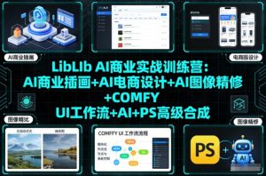 LibLIb AI商业实战训练营：AI商业插画+AI电商设计+AI图像精修+COMFY UI工作流+AI+PS高级合成-沧海聊项目
