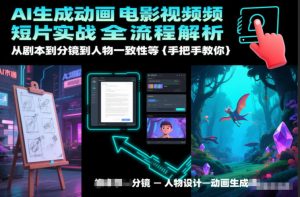 AI生成动画电影视频短片实战全流程解析,从剧本到分镜到人物一致性等手把手教你-沧海聊项目