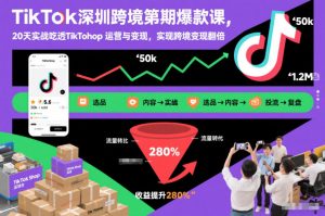 TikTok深圳跨境第2期爆款课，20天实战吃透TikTok Shop运营与变现，实现跨境变现翻倍-沧海聊项目