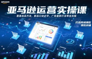 亚马逊运营实操课，覆盖选品方法、新品口诀必学、广告最新打法等全流程，打造跨境爆款店铺-沧海聊项目