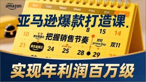 亚马逊爆款打造课，大促节点、全年规划、淡旺季打法，把握销售节奏，实现年利润百万级-沧海聊项目