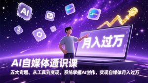 AI自媒体通识课，五大专题、从工具到变现，系统掌握AI创作，实现自媒体月入过万-沧海聊项目
