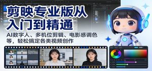 剪映专业版从入门到精通：AI数字人、多机位剪辑、电影感调色等，轻松搞定各类视频创作-沧海聊项目