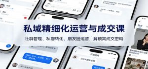 私域精细化运营与成交课：社群管理、私聊转化、朋友圈运营，解锁高成交密码-沧海聊项目
