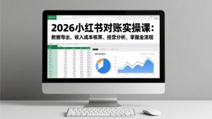 2026小红书对账实操课：数据导出、收入成本核算、经营分析，掌握全流程-沧海聊项目