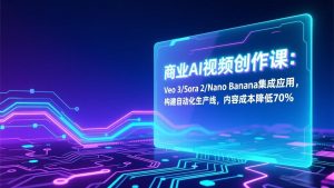 商业AI视频创作课:Veo 3/Sora 2/Nano Banana集成应用,构建自动化生产线,内容成本降低70%-沧海聊项目