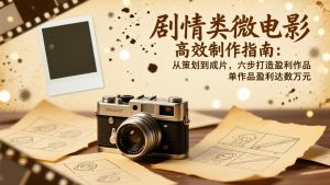 剧情类微电影高效制作指南:从策划到成片,六步打造盈利作品,单作品盈利达数万元-沧海聊项目